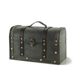 Katherine Small Treasure Chest with Handle and Hinged Lid, Decorative Pirate ... - Picture 1 of 9
