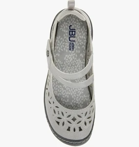 JBU by Jambu Women's Bellerose Encore Mary Jane Flat, Light Grey, 7.5M - Picture 1 of 8