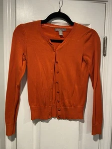 Cárdigan Suéter Banana Republic Talla XXS Naranja Botón Frontal Mezcla Algodón - Imagen 1 de 8