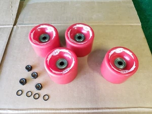 Halo Red Skateboard Wheels 59mm w/ Bearings & Hardware Set of 4 - Picture 1 of 8