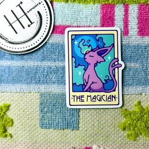 Pokemon Waterproof Vinyl Sticker | Tarot Card Themed Pokémon The Magician Espeon - Picture 1 of 1