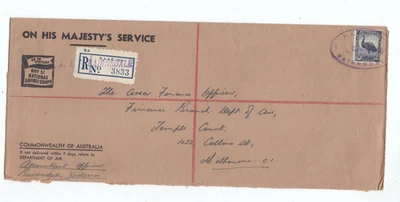 WWII Australia Military Cover w. RAAF Base Post Office Bairnsdale Victoria 1945 - Image 1 of 2