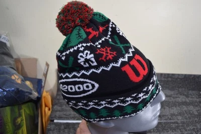 Gorro Wilson A2000 Ugly Holiday malha preto vermelho verde SK8 skate snowboard - Imagem 1 de 4