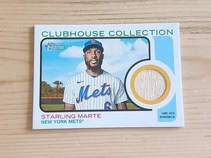 Starling Marte 2022 Topps Heritage Clubhouse Collection GU Bat Relic Mets - Picture 1 of 2