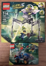 LEGO 7051 Space Alien Conquest Tripod Invader And 7050 Alien Defender Sealed