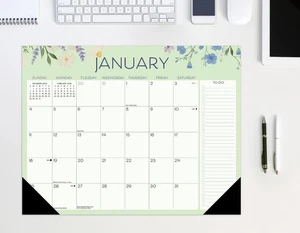 Wildflowers 2026 22" x 17" Large Monthly Deskpad - Picture 1 of 5