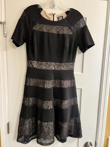 Jax Bodycon schwarz Spitze Midi Cocktailkleid Größe 6 - Bild 1 von 8