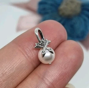 NEW Genuine Pandora Silver Pearl & Arrows Mini Dangle Charm πS925 ALE - Picture 1 of 10