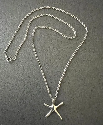 Sterling Silver Starfish 18” Necklace ~ Pendant & 18” Rope Chain Stamped 925 - Image 1 of 4
