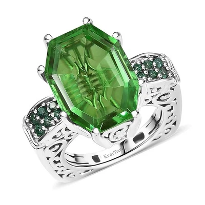 ШИКАРНЫЙ!! Кольцо ар-деко кварцевое Chartreuse 14,60 карата платиновая связь размер 8 - Изображение 1 из 4