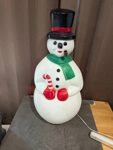 Vintage Weihnachten Schneemann mit Rohr Kunststoff Blasform 34" von Empire  - Bild 1 von 16