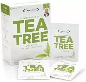 20 Tea Tree Eyelid Wipes Biodegradable Dry Sensitive Eye MGD Demodex Blepharitis - Bild 1 von 10