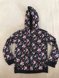 Daily Tea Collection Hoodie 5 Girls Black Floral - Picture 1 of 3