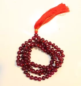 Rubino Mala gemme preziose/surya Mala qualità AAA Manik Mala unisex 108+1 perline - Foto 1 di 8