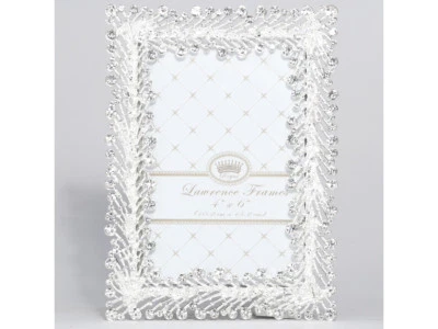 Marco en aerosol Lawrence 4x6 Jasmond plateado metal y cristal (mismo envío cualquier cantidad) Foto 1 de 3