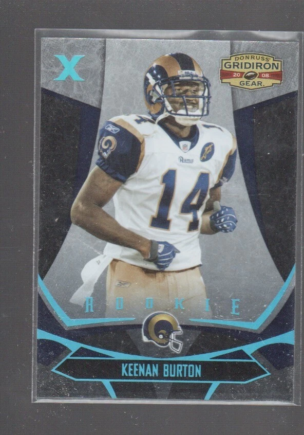 KEENAN BURTON 2008 DONRUSS GRIDIRON GEAR X PARALLEL ROOKIE CARD #153 /25 - Image 1 of 1