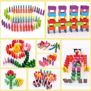 Juego de bloques de dominó de madera Toyshine 120 piezas 12 colores, para niños juego de mesa - Imagen 1 de 4