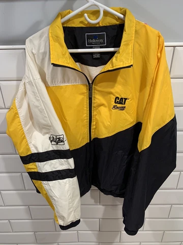 Vintage CAT NASCAR Ward Burton Racing Jacket Size XL Holloway Windbreaker Cover