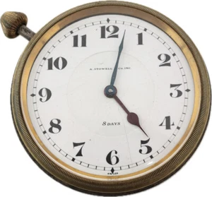 Antiguo Concord Stowell & Co. Reloj mecánico de viaje plateado para reparación - Imagen 1 de 5