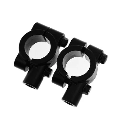 2 pcs noir moto miroir montage pince vue arrière miroir support taille 25mm 10mm - Photo 1/4