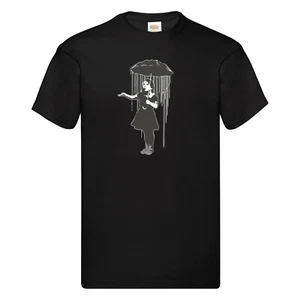 T-Shirt Banksy Raingirl Print Design XS S M L XL 2XL Verschiedene Farben - Bild 1 von 21