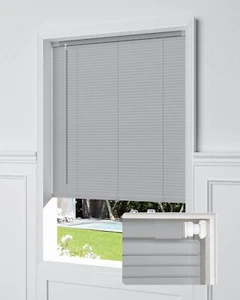 No Tools No Drill Cordless Mini Blinds, 100% Privacy L-Shaped Blades 1" 45x48” - Picture 1 of 6