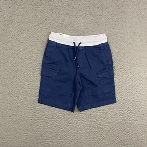 Eddie Bauer Cargo Shorts Boys Small 7-8 Navy Blue Pockets Drawstring Casual - Picture 1 of 9