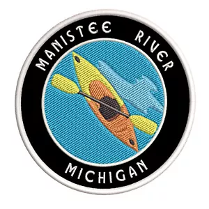 Manistee River, Michigan Patch Embroidered Iron-On Applique Souvenir - Picture 1 of 18