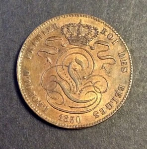 Belgique - Léopold Ier -Près de superbe 5 centimes 1850 - avec point et petit 0 - Imagen 1 de 2