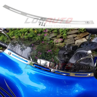 Carenado de parabrisas cromado ranurado para Harley Electra Glide 1996-13 Foto 1 de 4