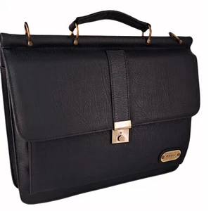Travel Work Shoulder Strap bag PU LEATHER Laptop Bag BUSINESS CASE Top handle - Picture 1 of 8