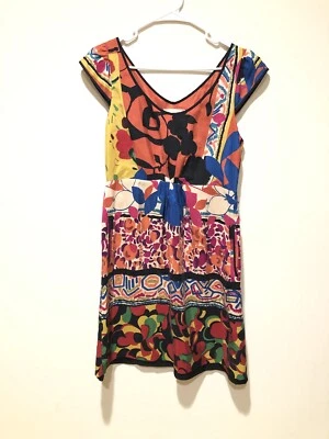 Vestido Anthropologie 100% Seda Para Mujer Talla 4 Abstracto Colorido Preppy Verano Nuevo Con Etiquetas Foto 1 de 4