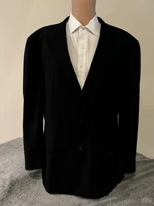 Jones New York Blazer Worsted Wool Cashmere Mens 44S Black Jacket Suit Coat - Picture 1 of 10