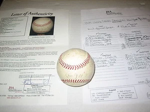 1939 YANKEES CHAMPIONS (23) SIGNED AUTOGRAPHED BASEBALL RUFFING, ROLFE, JSA LOA - Picture 1 of 10