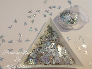 2ml Pot Silver Holographic Bunny Bunnies Nail Art Decorations Craft Playboy - Picture 1 of 2