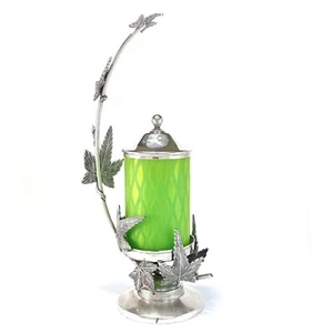 Antique Green Castor Set Silverplate Holder Grape Vine Leaf Decor Mother's Day - Picture 1 of 10