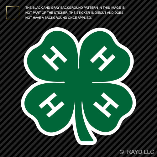 Pegatina Trébol Verde 4-H Vinilo Troquelado Premium 4h Agricultura Alimentaria Foto 1 de 1