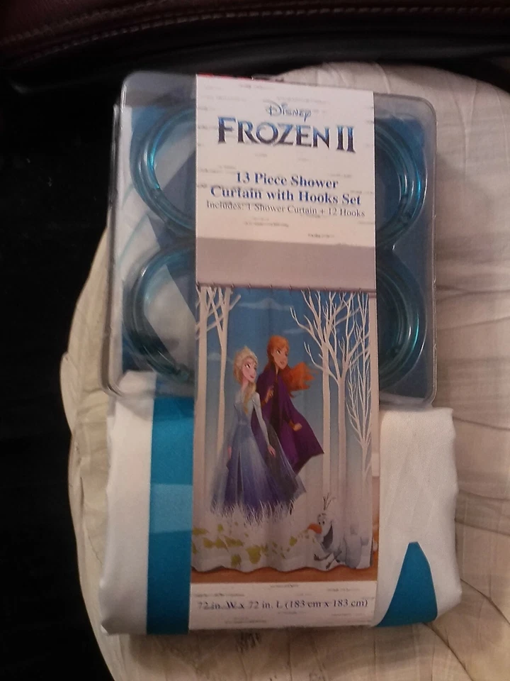Frozen II 13 Piece Shower Curtain W/ Hooks Set 72 Inches 72x72 Disney