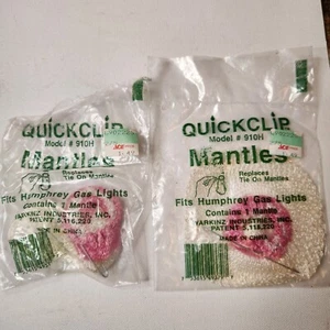Juego de 2 mantos de luz de gas de clip rápido Warkins vintage para Humphrey modelo 910H - Imagen 1 de 4