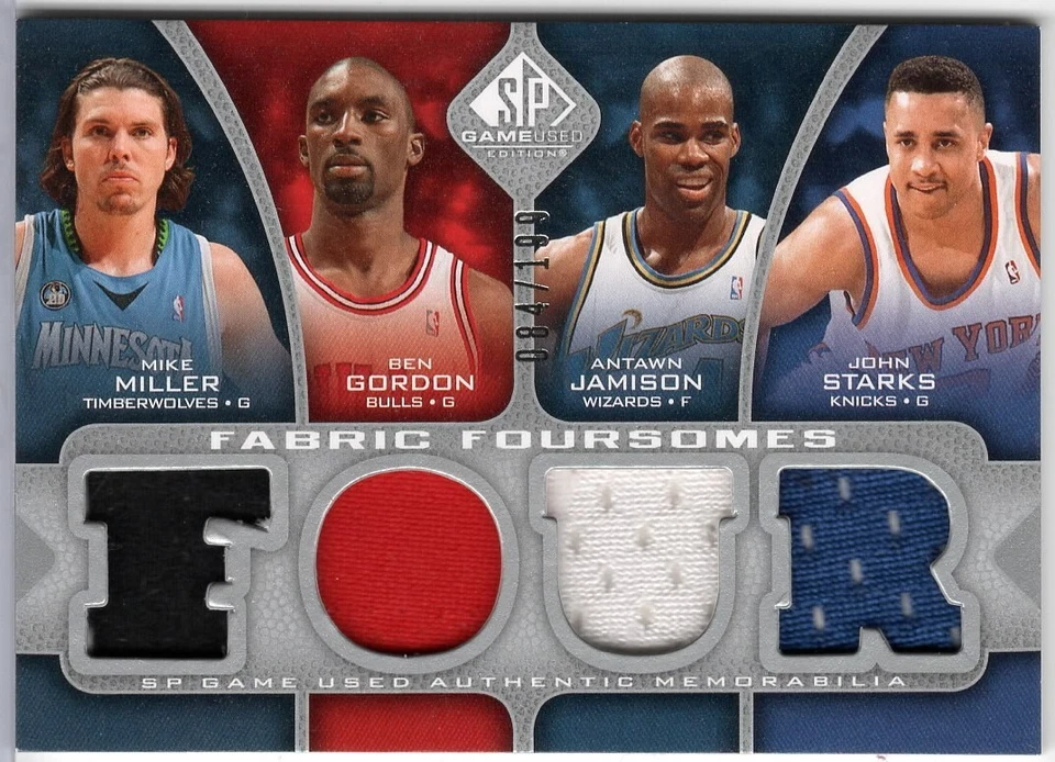 2009-10 SPGU Miller Gordon Jamison Starks Fabric Foursomes Jersey SN# /199 - Image 1 of 1