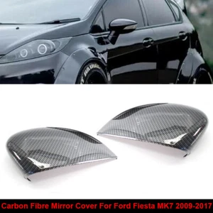 Tapa de cubierta de espejo retrovisor lateral de fibra de carbono para Ford Fiesta MK7 2009-2017 SU - Imagen 1 de 7