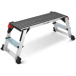 Work Platform Step Ladder Load 330LBS, Non-Slip Aluminum Portable Step Ladder - Picture 1 of 6