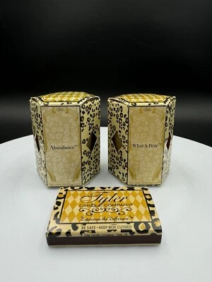 2 Tyler Candle Scented Votives “what A Pear” “abundance” & Matches 2 Oz Candles - Image 1 of 4