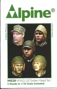 Alpine Mins US Tankers 5 heads WW2 H020 set 1/35th Unpainted kit - Imagen 1 de 2