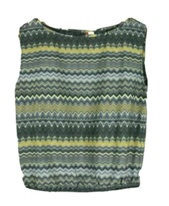 Element Fray Stripped Blouse S/P Blouson Short sleeve Boat Neckline Casual  227 - Picture 1 of 4