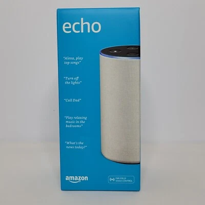 Amazon Echo (2nd Gen) Smart Speaker Sandstone Fabric Sealed - Image 1 of 4