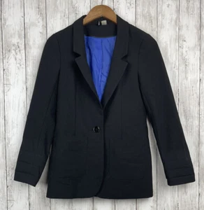 Divided By H&M Women's One Button Business Blazer Lined Size 34 Black - Picture 1 of 6