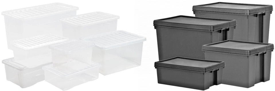 (24L/25L/36L/37L/45L/62L/92L/110L) Plastic Stackable Storage Boxes with Lids - Image 1 of 4