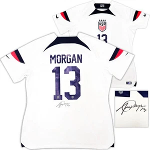 TEAM USA ALEX MORGAN AUTOGRAPHED WHITE NIKE JERSEY WOMENS SIZE XL BECKETT 221523 - Picture 1 of 8