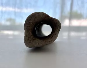 Natural Holey Stone Large Hole, 4”Long Tube Beach Rock Hag Stone Fairy Mystic US - Picture 1 of 18